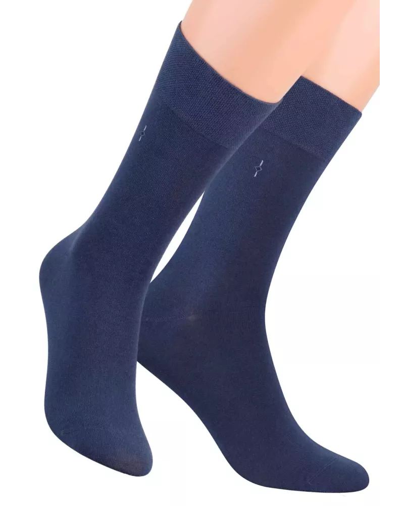 Pánské klasické ponožky 056/3 STEVEN | modrá | velkoobchod HOTEX