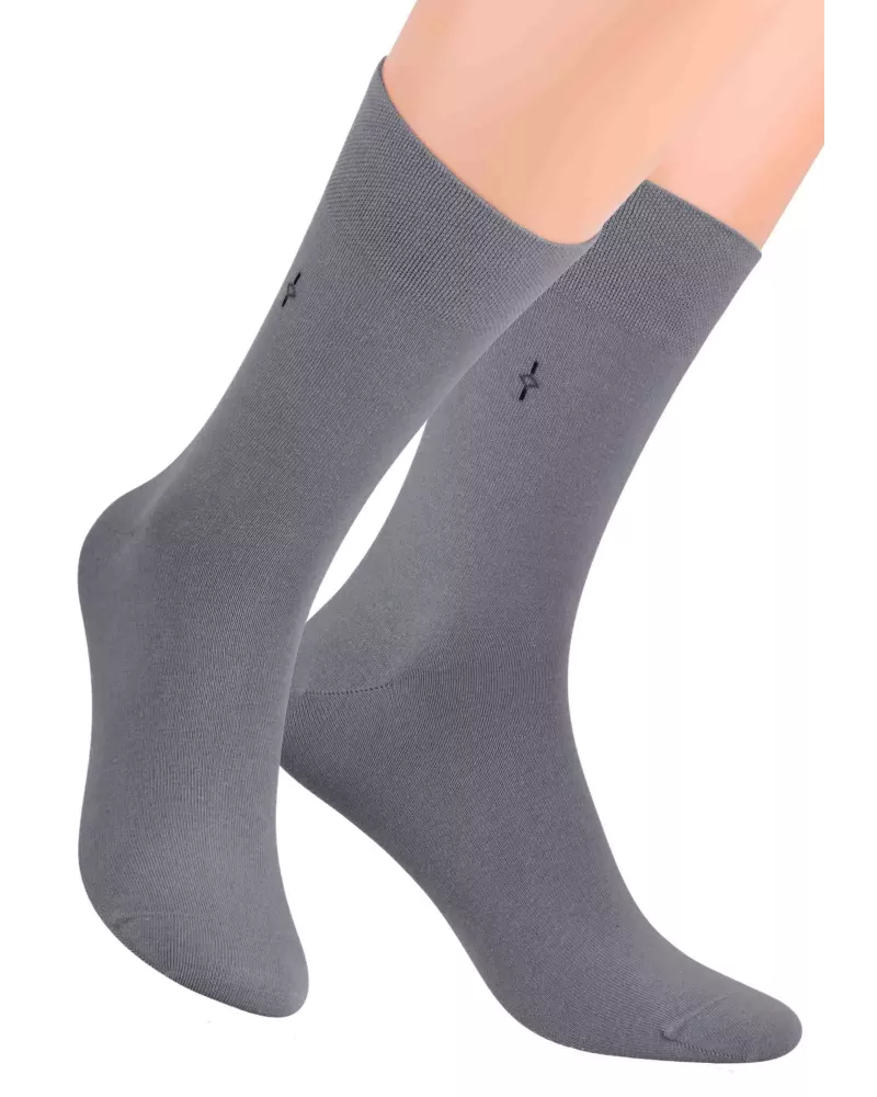 Pánské klasické ponožky 056/3 STEVEN | šedá | velkoobchod HOTEX