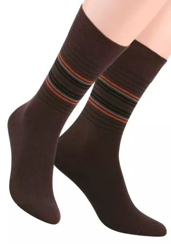 Pánské klasické ponožky 056/6 STEVEN | hnědá tmavá | velkoobchod HOTEX